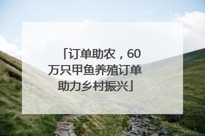 订单助农，60万只甲鱼养殖订单助力乡村振兴