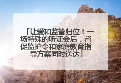 让爱和监管归位！一场特殊的听证会后，督促监护令和家庭教育指导方案同时送达