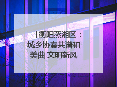 衡阳蒸湘区：城乡协奏共谱和美曲 文明新风劲拂蒸湘地