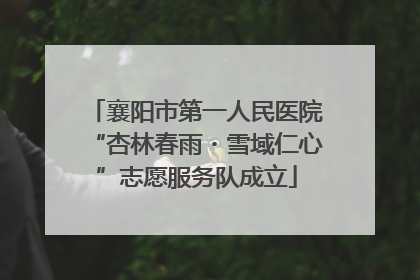 襄阳市第一人民医院“杏林春雨・雪域仁心”志愿服务队成立