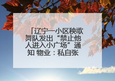 辽宁一小区秧歌舞队发出“禁止他人进入小广场”通知 物业：私自张贴，已撤掉