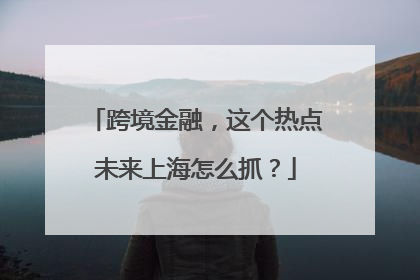 跨境金融，这个热点未来上海怎么抓？