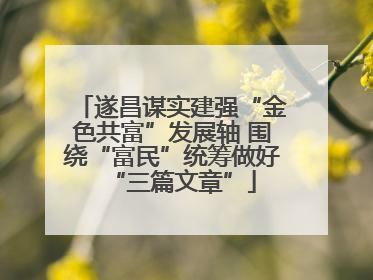 遂昌谋实建强“金色共富”发展轴 围绕“富民”统筹做好“三篇文章”