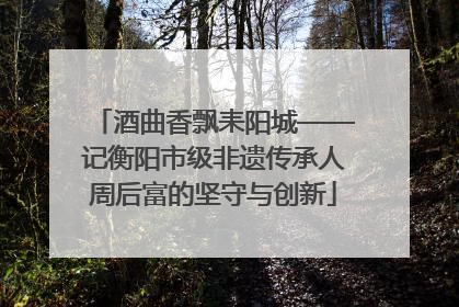 酒曲香飘耒阳城——记衡阳市级非遗传承人周后富的坚守与创新