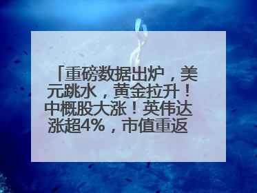 重磅数据出炉，美元跳水，黄金拉升！中概股大涨！英伟达涨超4%，市值重返全球第一！黄仁勋计划出售至多600万股股票