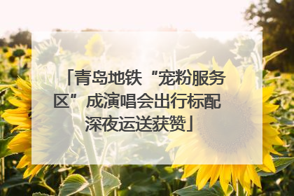 青岛地铁“宠粉服务区”成演唱会出行标配 深夜运送获赞