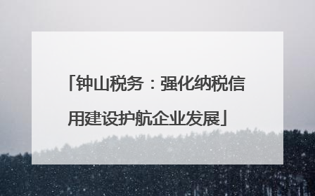 钟山税务：强化纳税信用建设护航企业发展