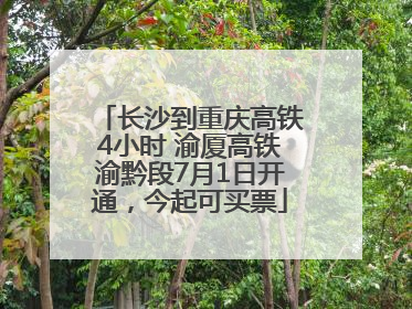 长沙到重庆高铁4小时 渝厦高铁渝黔段7月1日开通，今起可买票