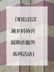 阳信县洋湖乡科协开展助农服务系列活动