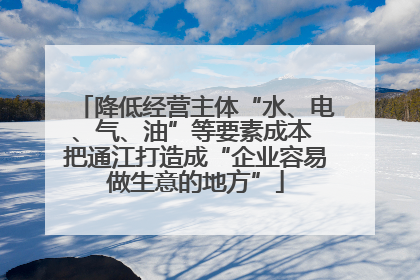降低经营主体“水、电、气、油”等要素成本 把通江打造成“企业容易做生意的地方”