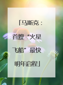 马斯克：首艘“火星飞船”最快明年启程