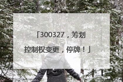 300327，筹划控制权变更，停牌！