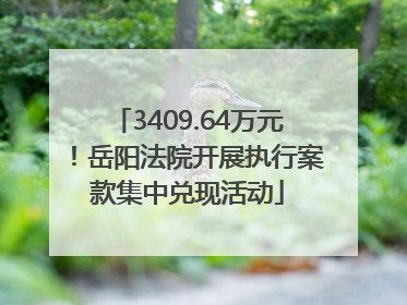3409.64万元！岳阳法院开展执行案款集中兑现活动