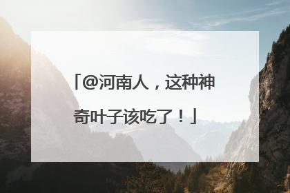 @河南人，这种神奇叶子该吃了！